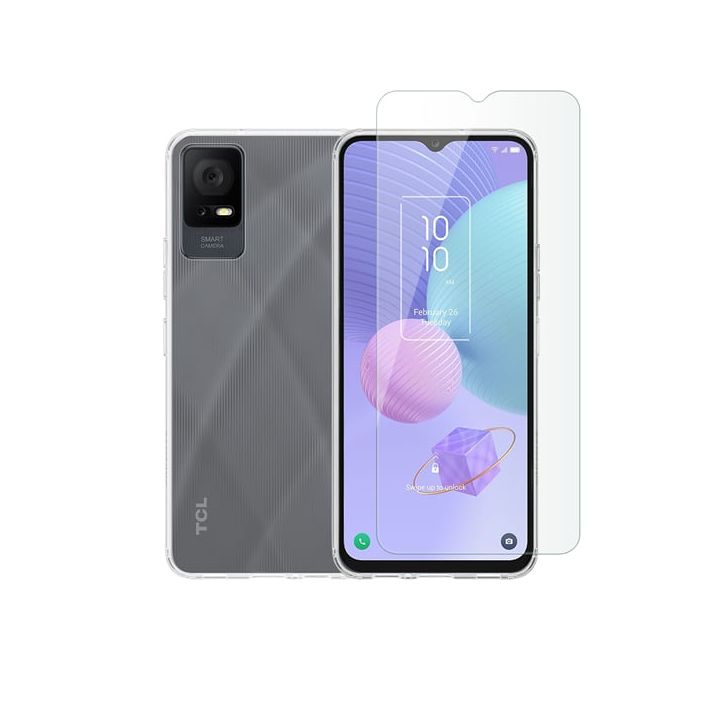 Vivid Set Back Cover Σιλικόνης / Tempered Glass Σετ με Τζαμάκι Διάφανο (TCL 405)