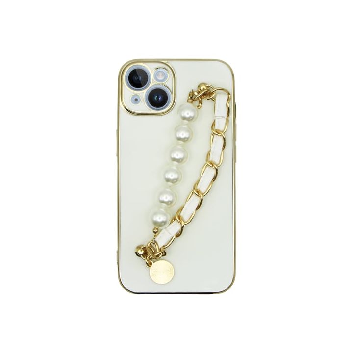 Vivid Pearl Chain Holder Back Cover Σιλικόνης / Πλαστικό Λευκό (iPhone 14)