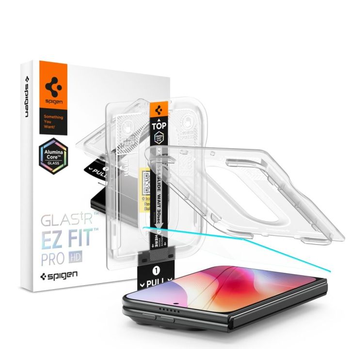Tempered Glass Iphone Duo Spigen Glas.tr Ez Fit Pro Hd Aluminacore Ανθεκτικό Αντιχαρακτικό Γυαλί Προστασίας Εξωτερικής Οθόνης Clear Agl12014
