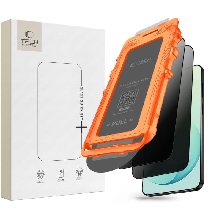 Szkło Prywatyzujące Tech-protect Quick Set Spy+ 2-pack Galaxy S26 Fe Privacy 5906302343164