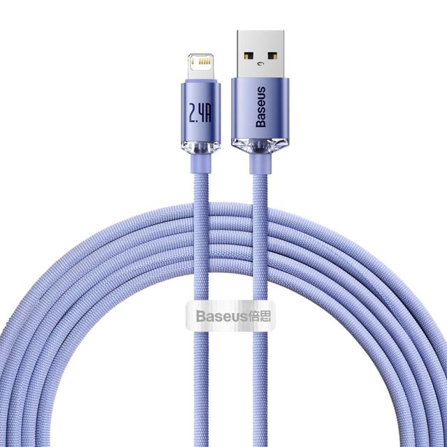 Baseus Crystal Shine Braided USB to Lightning Cable Μωβ 2m (CAJY000105)