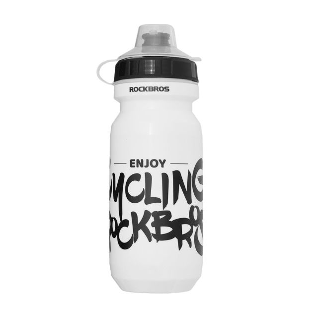 Rockbros Water Bottle (35210068001) for Cycling, Compatible with Standard Size Racks, 600ml White