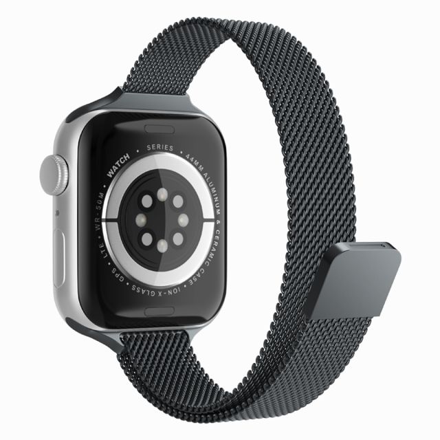 Techsuit Watchband Milanese Λουράκι Ανοξείδωτο Ατσάλι Μαύρο (Apple Watch 38/40/41mm)