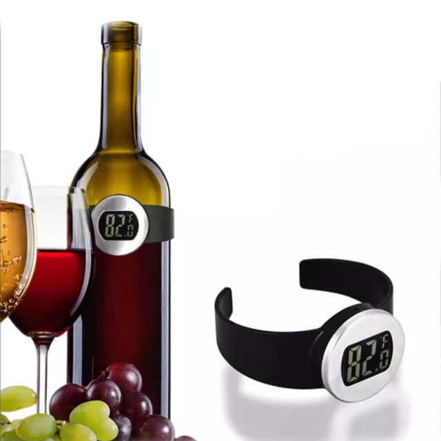 Techsuit Digital Thermometer (WT01) External, for Wine, Champagne Bottle Black