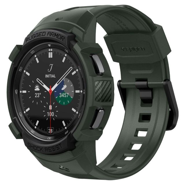 Spigen Rugged Armor Pro Θήκη Σιλικόνης Military Green για το Galaxy Watch 4 Classic 46mm