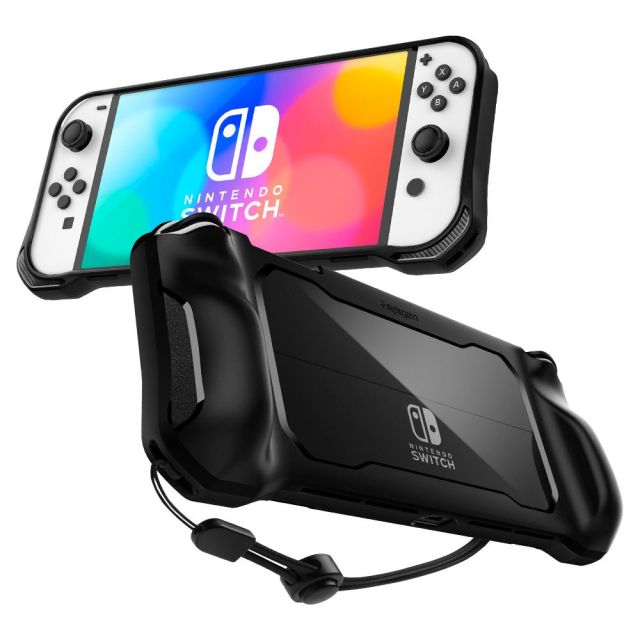 Spigen Rugged Armor Oled Πλαστική Θήκη Προστασίας για Χειριστήριο Switch Μαύρη