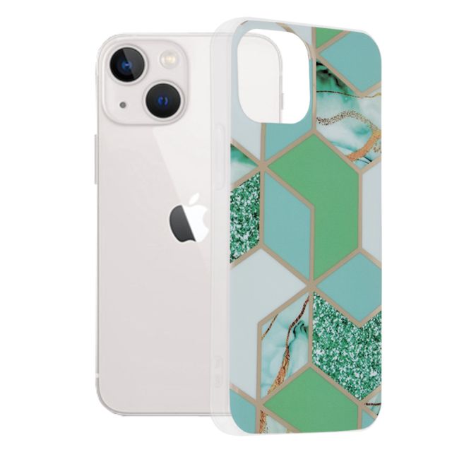Techsuit  Marble Series  iPhone 13 Mini  Green Hex