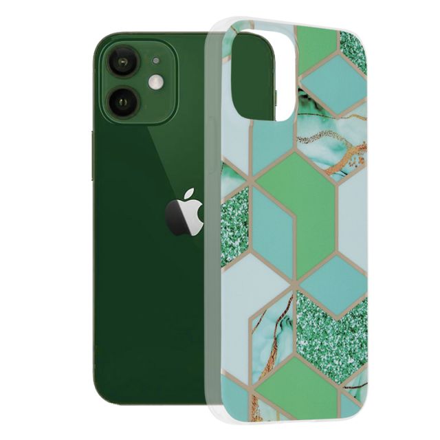 Techsuit Marble Series iPhone 12 / 12 Pro Green Hex
