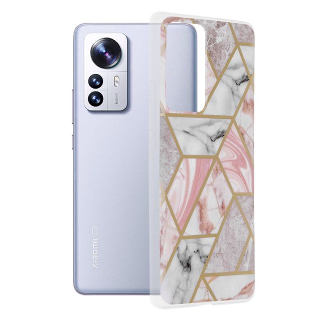 Techsuit Marble Series Xiaomi 12 Pro Pink Hex