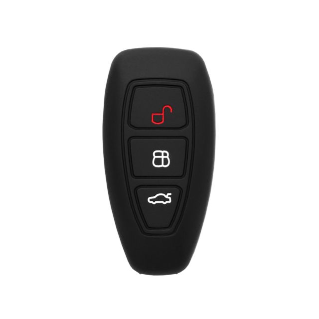 Θήκη Κλειδιού από Σιλικόνη με 3 Κουμπιά για Ford σε Μαύρο Χρώμα