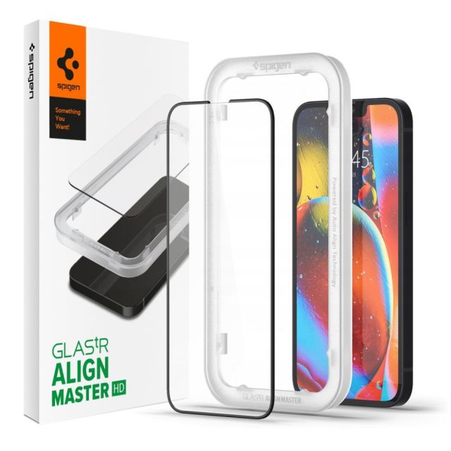 Spigen  Glass.TR Align Master  iPhone 13 / 13 Pro / 14  Black