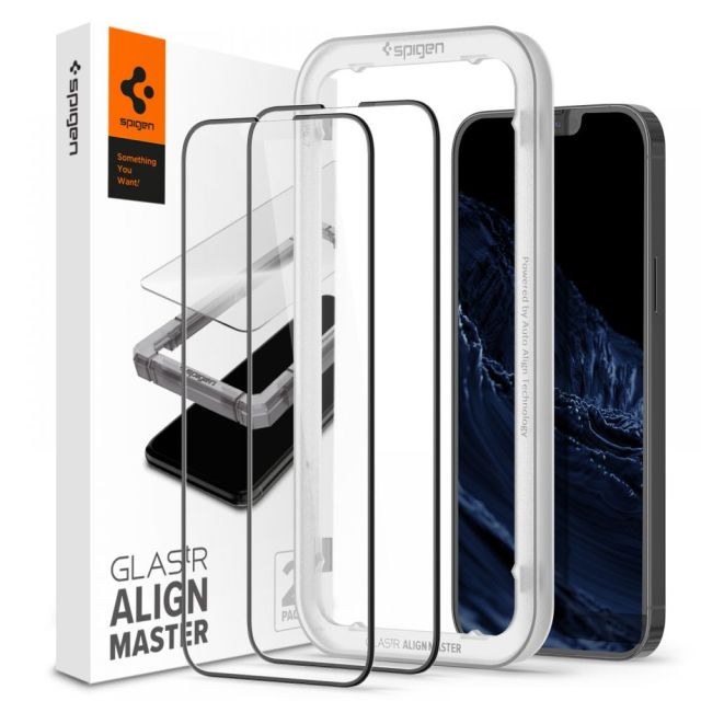 Spigen  Glass.TR Align Master (2 pack)  iPhone 13 Pro Max / 14 Plus  Black