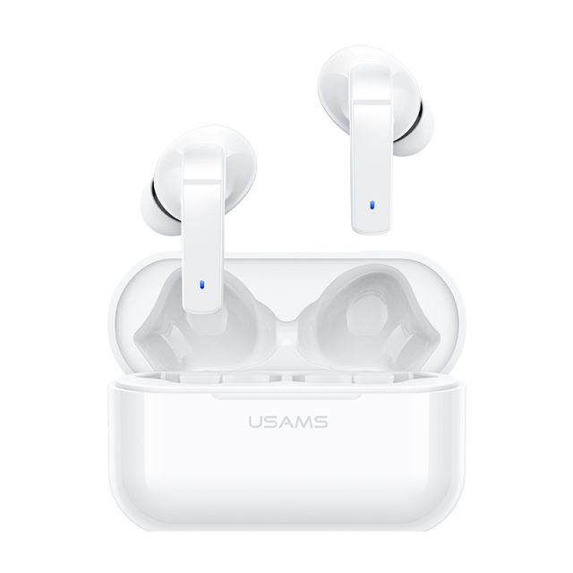 Usams BHULY06 In-ear Bluetooth Handsfree Ακουστικά με Θήκη Φόρτισης Λευκά