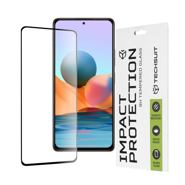 Techsuit  111D Full Cover / Full Glue Glass  Xiaomi Redmi Note 10 Pro / Note 10 Pro Max  Black [No Package]