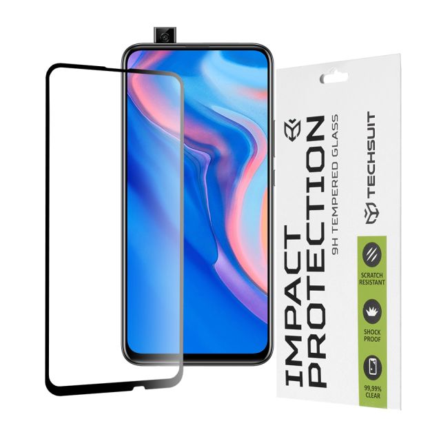 Techsuit  111D Full Cover / Full Glue Glass  Huawei P Smart Z / Y9 Prime 2019  Black [No Package]