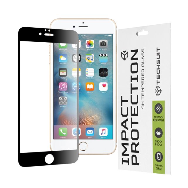 Techsuit  111D Full Cover / Full Glue Glass  iPhone 6 Plus / 6s Plus  Black [No Package]