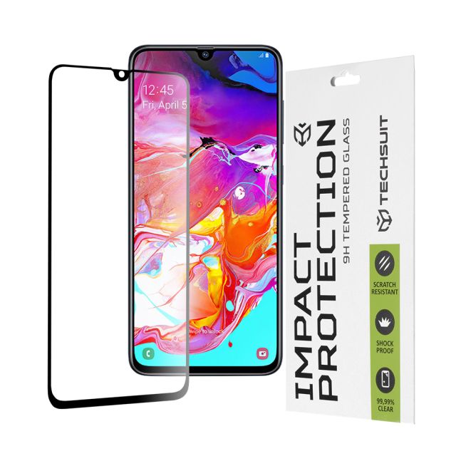 Techsuit  111D Full Cover / Full Glue Glass  Samsung Galaxy A70 / A70s / A90 5G  Black [No Package]