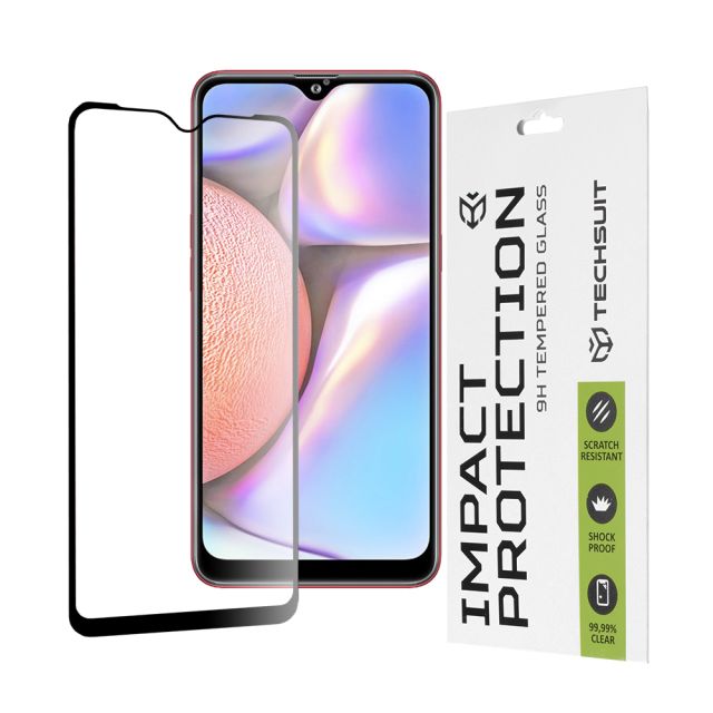 Techsuit  111D Full Cover / Full Glue Glass  Samsung Galaxy A10 / A10s / M01s / M10  Black [No Package]
