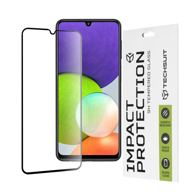 Techsuit  111D Full Cover / Full Glue Glass  Samsung Galaxy A22 4G / M22 4G  Black [No Package]