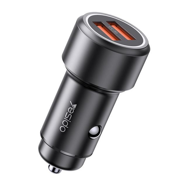 Yesido Car Charger (Y43) 2xUSB. QC 3.0 36W Black