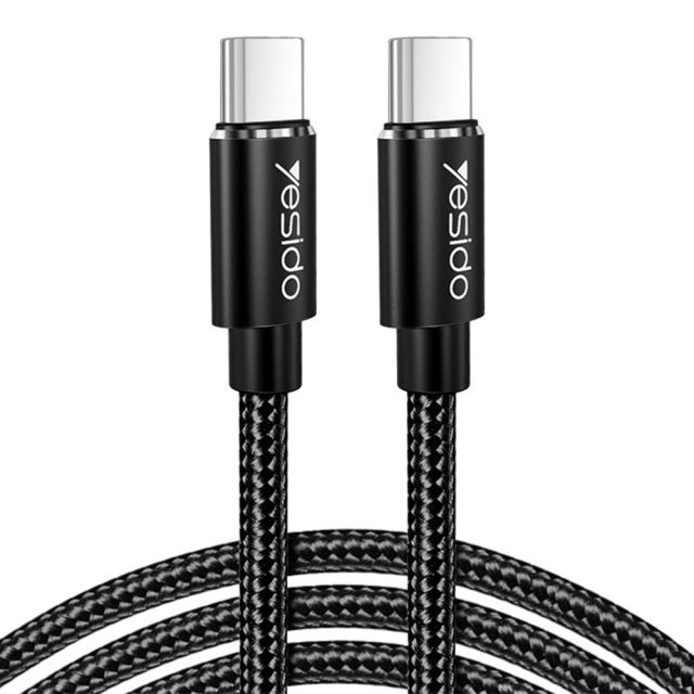 Yesido  Data Cable (CA55)  TypeC to TypeC. 45W. 3A. 1.2m  Black