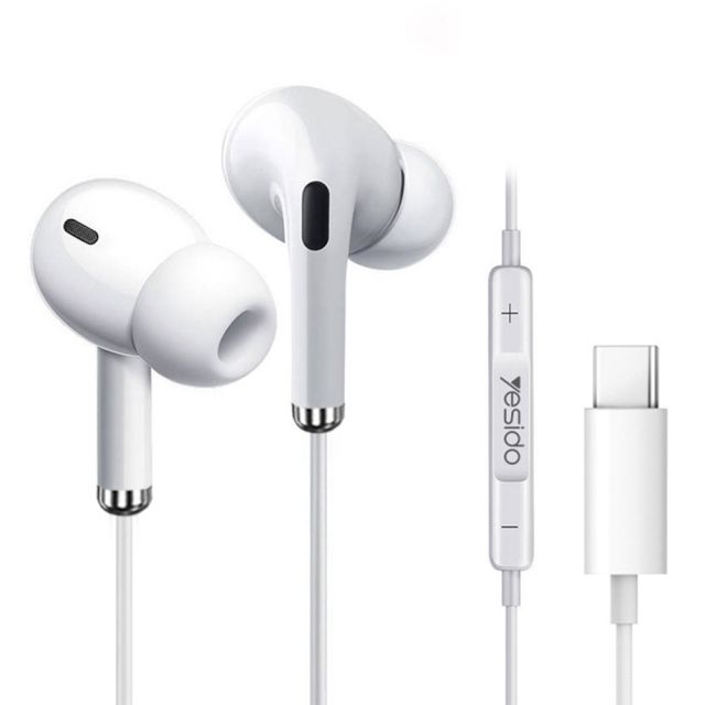 Yesido Stereo Earphones (YH-35) Type-C with Microphone. 1.2m White