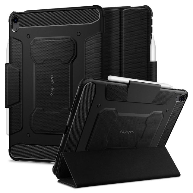 Spigen Rugged Armor Pro Flip Cover Δερματίνης / Πλαστικό Μαύρο (iPad Air 2020/2022)