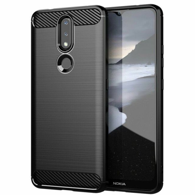 TechSuit  Carbon Silicone Μαύρο  (Nokia 2.4)