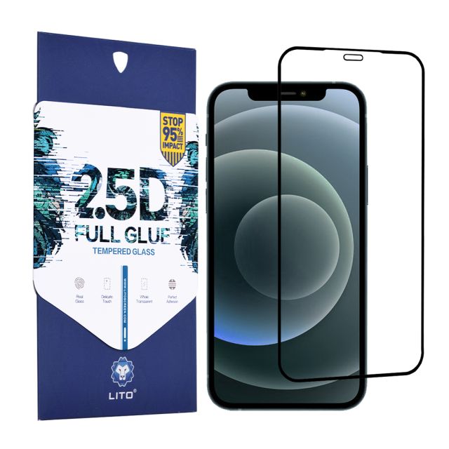 Lito  2.5D FullGlue Glass Μαύρο  (iPhone 12 Pro Max)