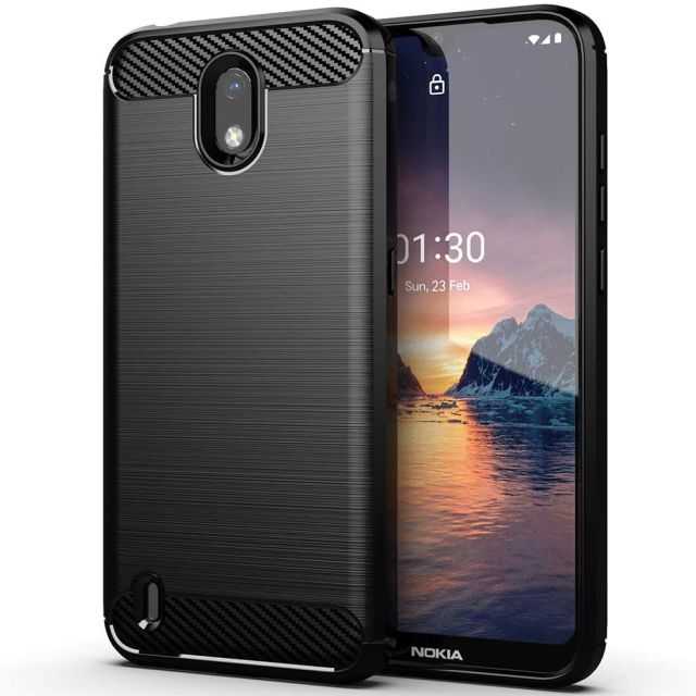 Techsuit Carbon Silicone Μαύρο (Nokia 1.3) 