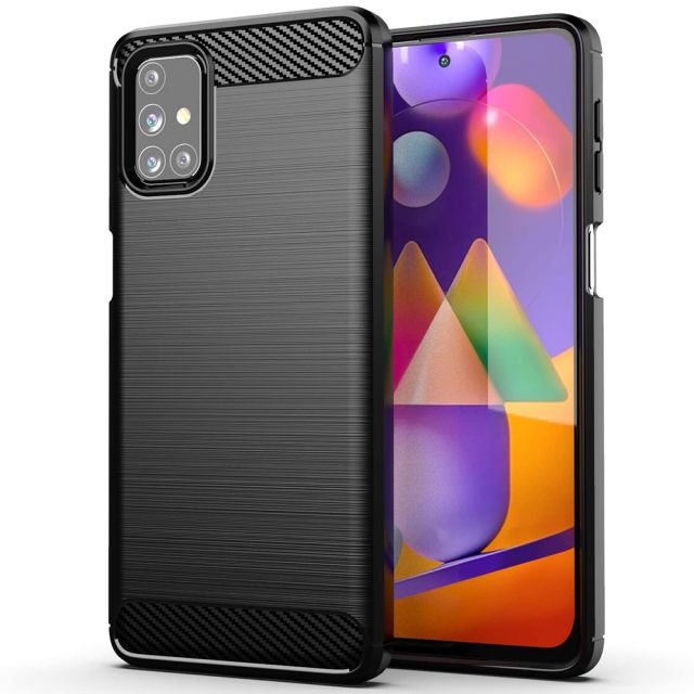 Techsuit Carbon Silicone Μαύρο (Galaxy M31s) 