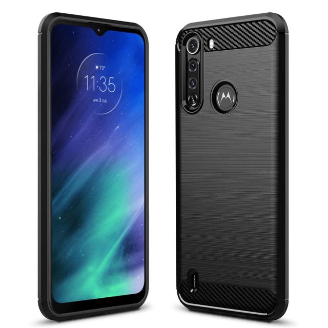 Techsuit Carbon Silicone Μαύρο (Motorola One Fusion) 