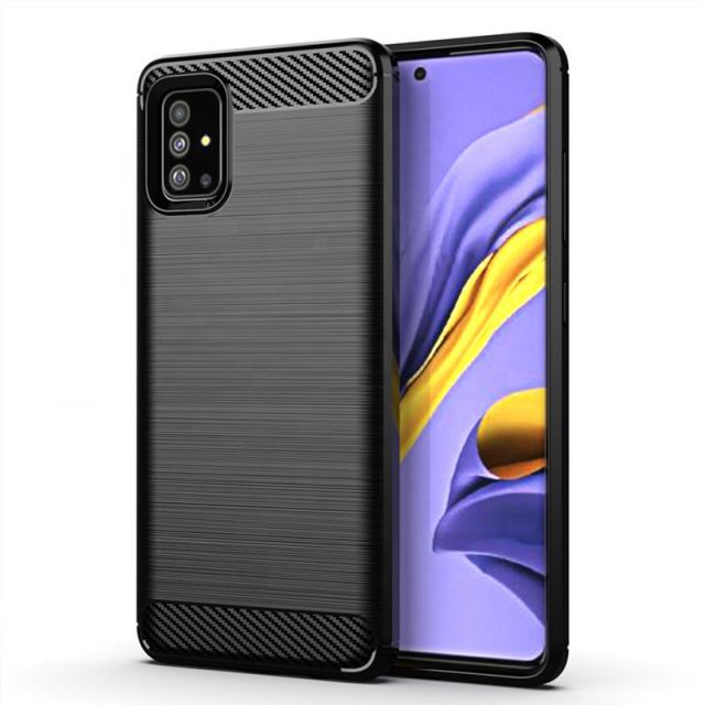 Techsuit Carbon Silicone Μαύρο (Galaxy A71 4G) 