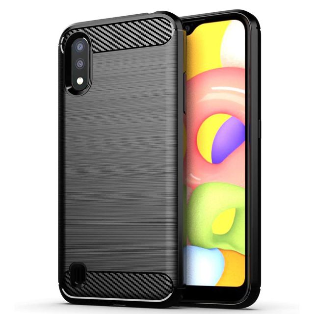 Techsuit Carbon Silicone Μαύρο (Galaxy A01) 
