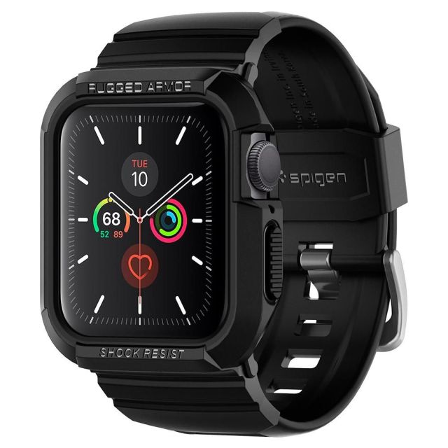 Spigen Rugged Armor Pro Θήκη Σιλικόνης σε Μαύρο χρώμα για το Apple Watch 40mm