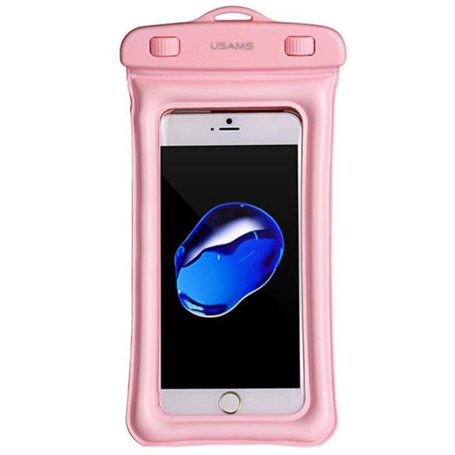 USAMS Waterproof Case (US-YD007) IPX8. for Phone. max 6\" Pink