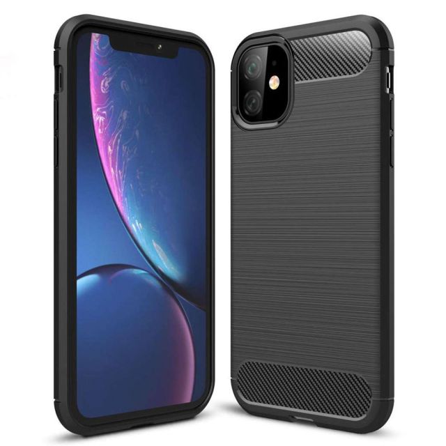 Techsuit Carbon Silicone Μαύρο (iPhone 11)