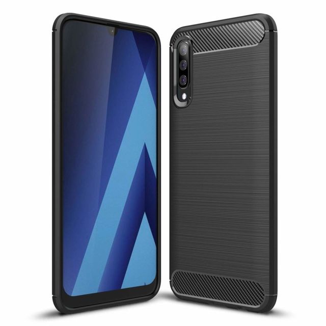 Techsuit Carbon Silicone Μαύρο (Galaxy A70 / A70s) 