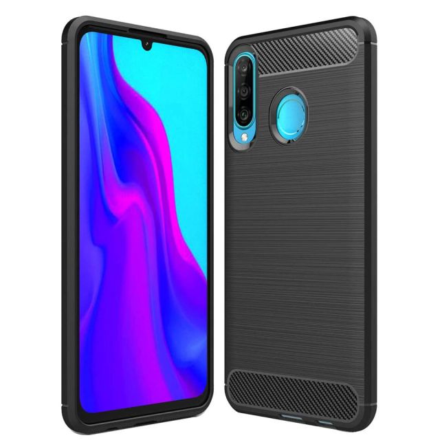 Techsuit Carbon Silicone Μαύρο (Huawei P30 lite / P30 lite New Edition) 