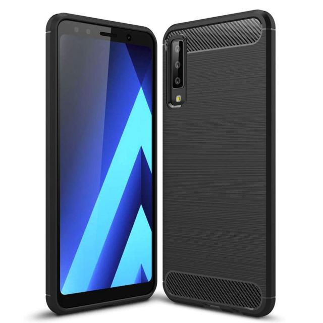 Techsuit  Carbon Silicone Μαύρο  (Samsung Galaxy A7 2018)