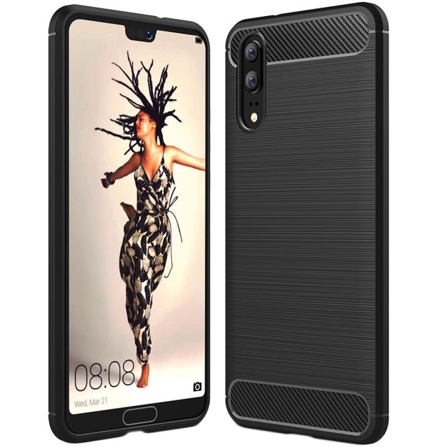 Techsuit Carbon Silicone Μαύρο (Huawei P20) 