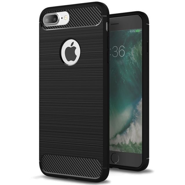Techsuit Carbon Silicone Μαύρο (iPhone 8 Plus) 