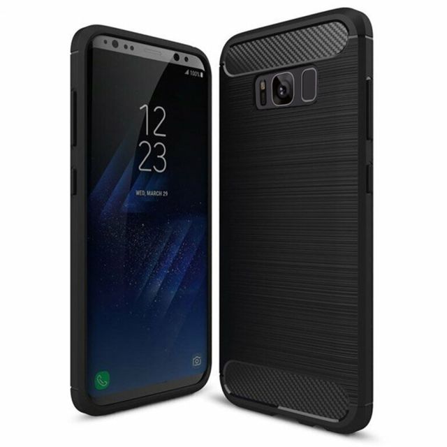 Techsuit Carbon Silicone Μαύρο (Galaxy S8 Plus) 