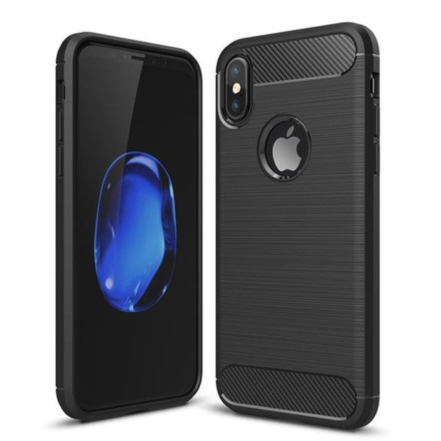 Techsuit Carbon Silicone Μαύρο (iPhone X / XS) 