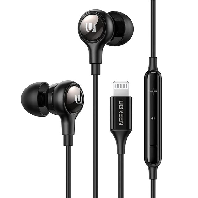 Ugreen 30631 In-ear Handsfree με Βύσμα Lightning Μαύρο