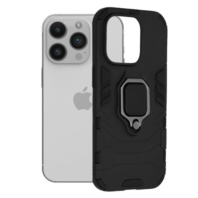 Techsuit Ring Back Cover Σιλικόνης Μαύρο (iPhone 14 Pro)