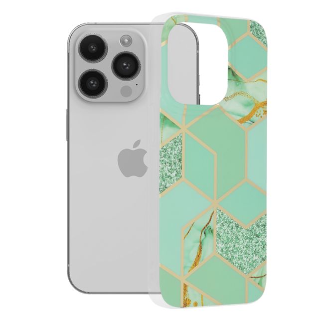 Techsuit Marble Series Back Cover Σιλικόνης Green Hex (iPhone 14 Pro)