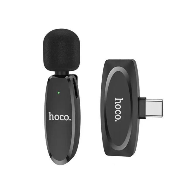 Hoco Lavalier Wireless Digital Microphone Crystal (L15) Type-C, 80mAh Μαύρο