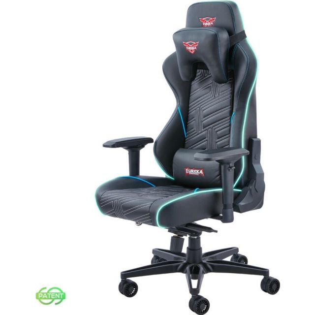 Eureka Ergonomic General Series GC03 E-sport Καρέκλα Gaming Δερματίνης με Ρυθμιζόμενα Μπράτσα και RGB Φωτισμό Μαύρη