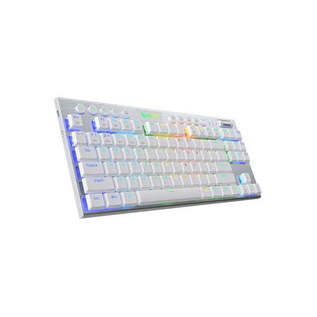 Redragon K621 Horus Gaming Μηχανικό Πληκτρολόγιο Tenkeyless με Custom Red διακόπτες και RGB φωτισμό (Αγγλικό US) Λευκό